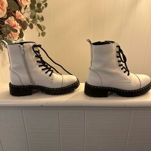 Aldo Chelsea/combat tie up boots with zipper sides